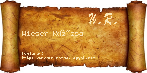 Wieser Rózsa névjegykártya